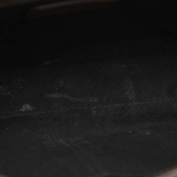 Pre Owned Etro Brown Paisley Embossed Leather Crossbody Bag