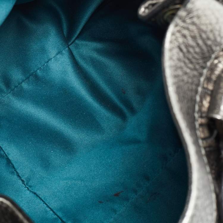 مملوكة مسبقًا Etro Metallic Paisley Embossed Leather Drawstring Hobo