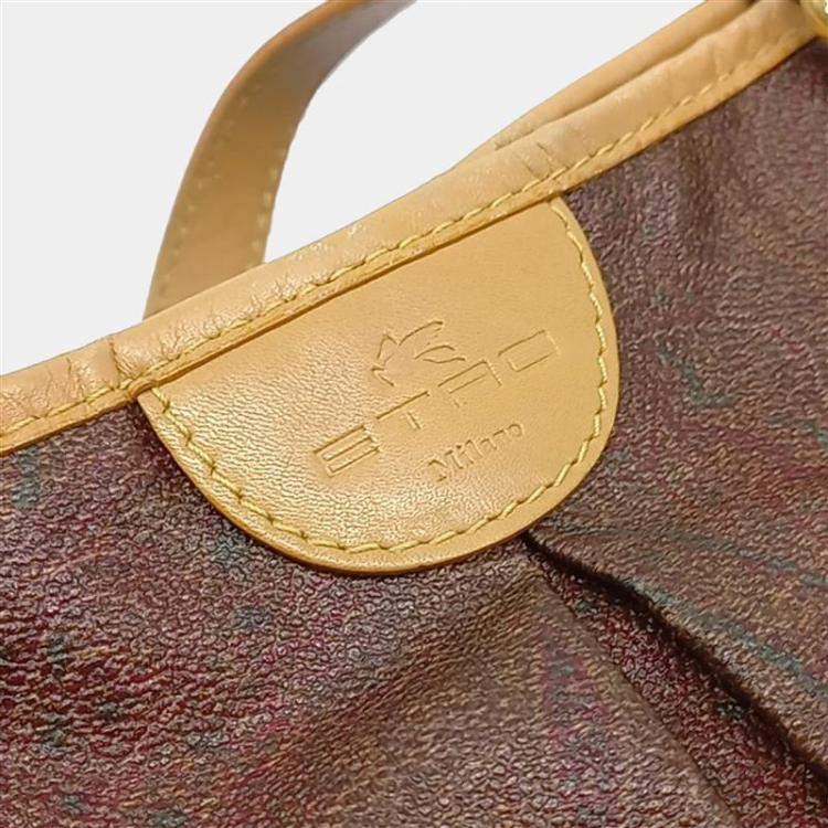 Pre Owned Etro Brown Leather Paisley Shoulder Bag