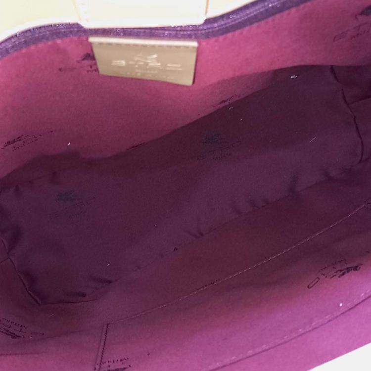 مملوكة مسبقًا Etro Brown Leather Paisley Tote And Shoulder Bag