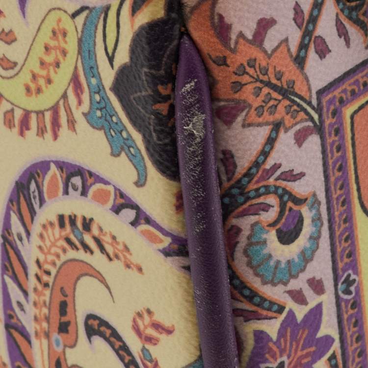 Pre Owned Etro Multicolor Paisley Print Coated Canvas and Leather Rolling Suitcase