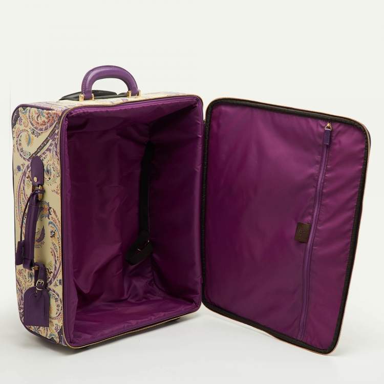 Pre Owned Etro Multicolor Paisley Print Coated Canvas and Leather Rolling Suitcase