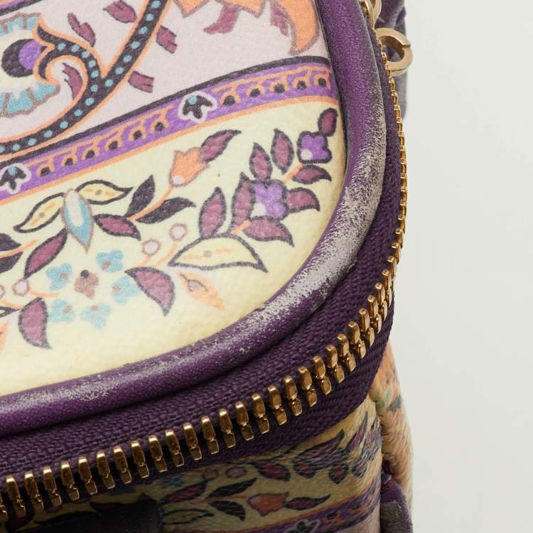 Pre Owned Etro Multicolor Paisley Print Coated Canvas and Leather Rolling Suitcase