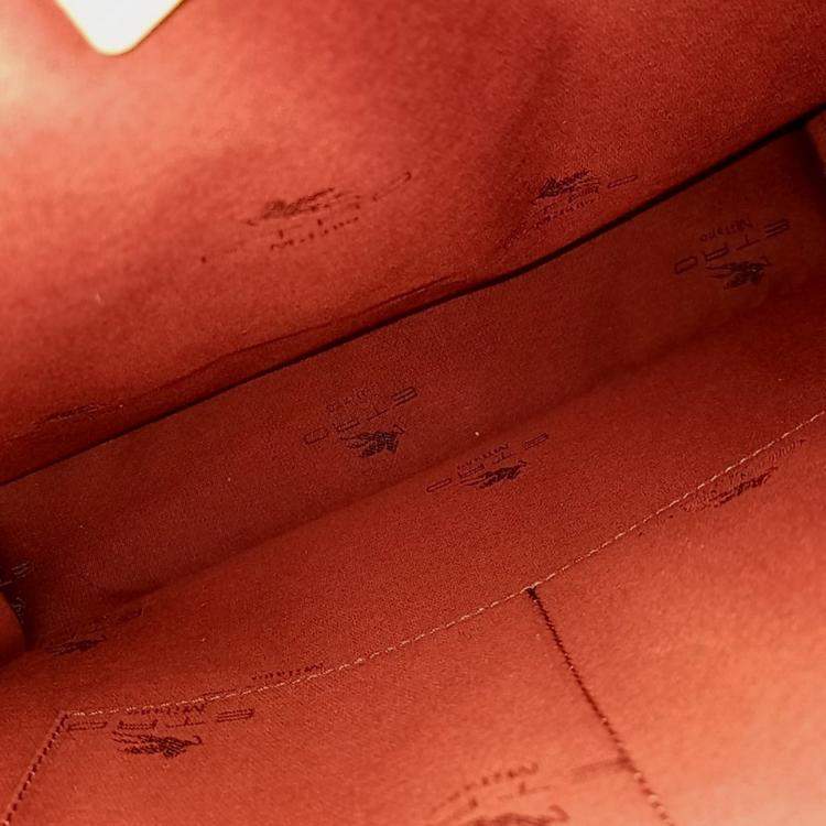 Pre Owned Etro Brown Leather Paisley Tote and Shoulder Bag