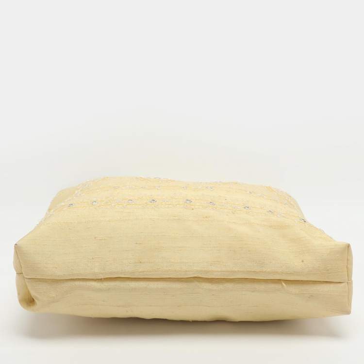 Pre Owned Etro Embellished Yellow Fabric Tote