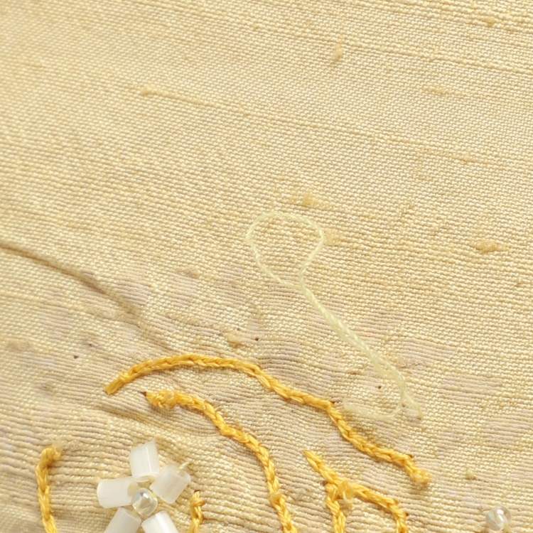 Pre Owned Etro Embellished Yellow Fabric Tote