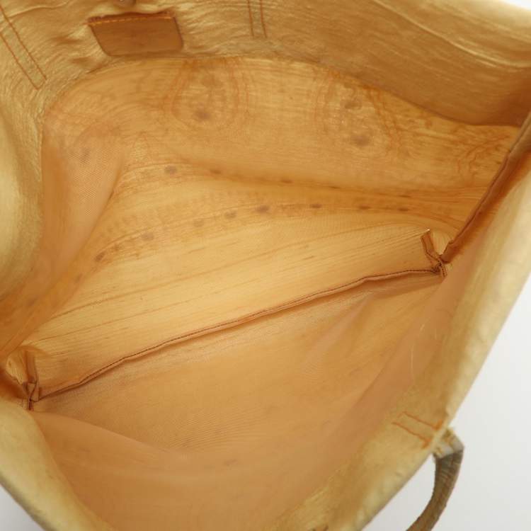 Pre Owned Etro Embellished Yellow Fabric Tote