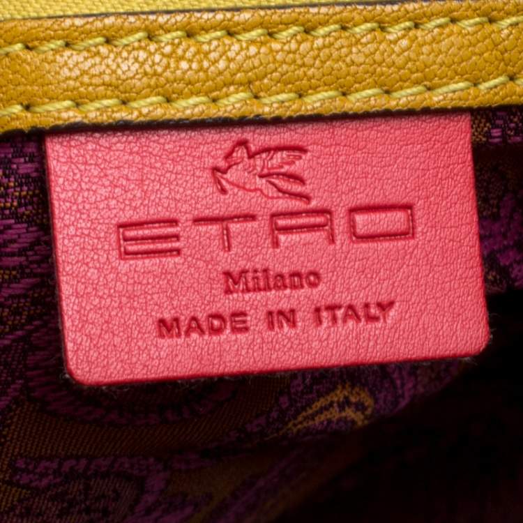 Pre Owned Etro Yellow Leather Satchel
