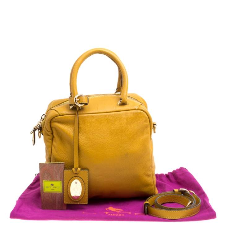 Pre Owned Etro Yellow Leather Satchel