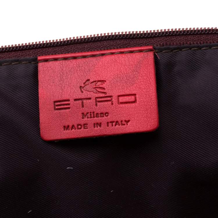 Pre Owned Etro Multicolor Paisley Print Canvas and Leather Tote