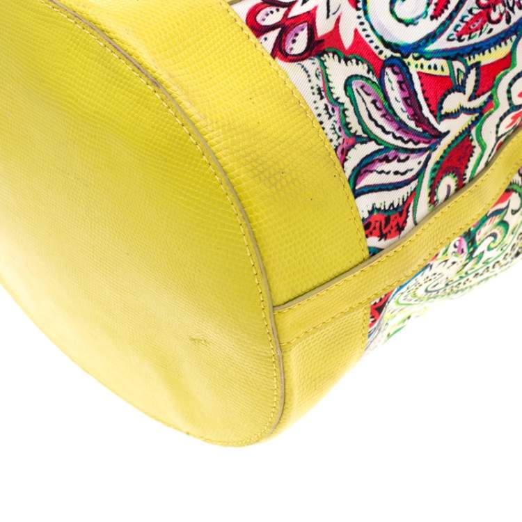 Pre Owned Etro Multicolor Paisley Print Canvas and Leather Tote