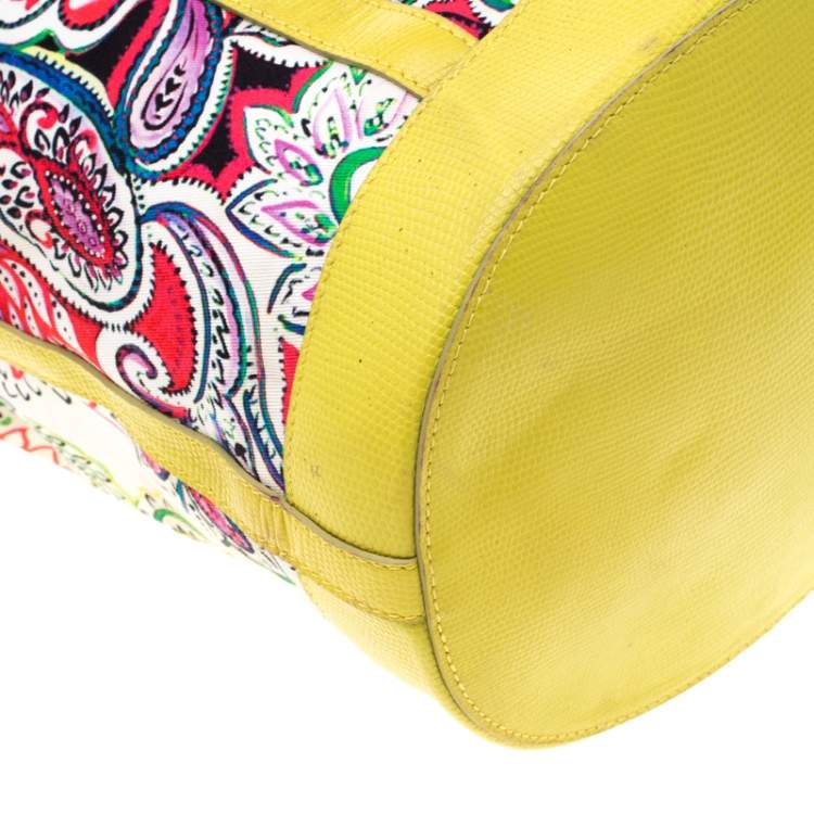 Pre Owned Etro Multicolor Paisley Print Canvas and Leather Tote