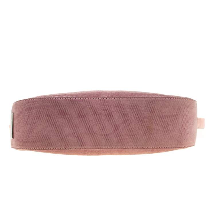 Pre Owned Etro Blush Pink Paisley Leather  and Calfhair Shoulder Bag