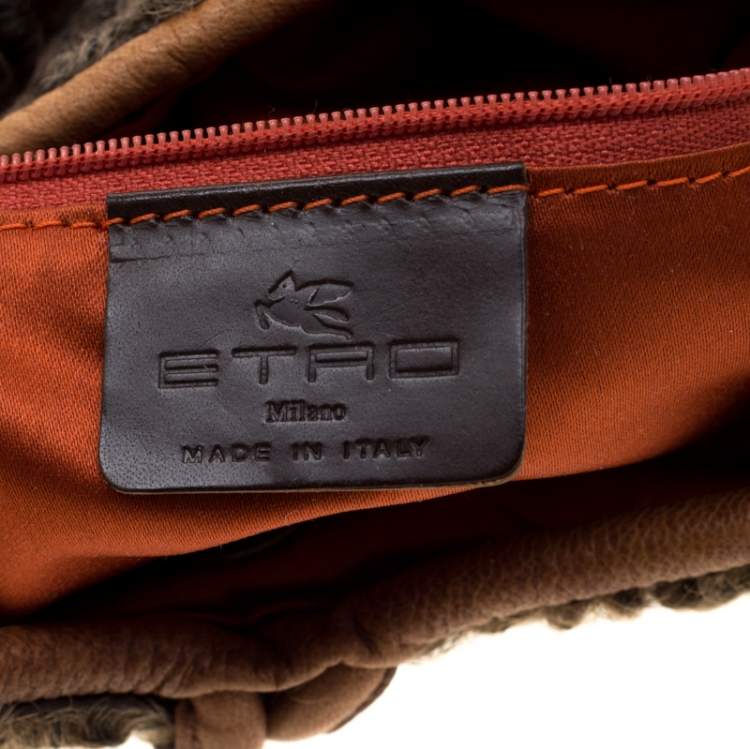 Pre Owned Etro Multicolor Fur and Jacquard Hobo