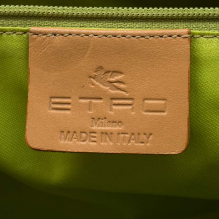 Pre Owned Etro Multicolor Paisley Printed Coated Canvas and Leather Satchel