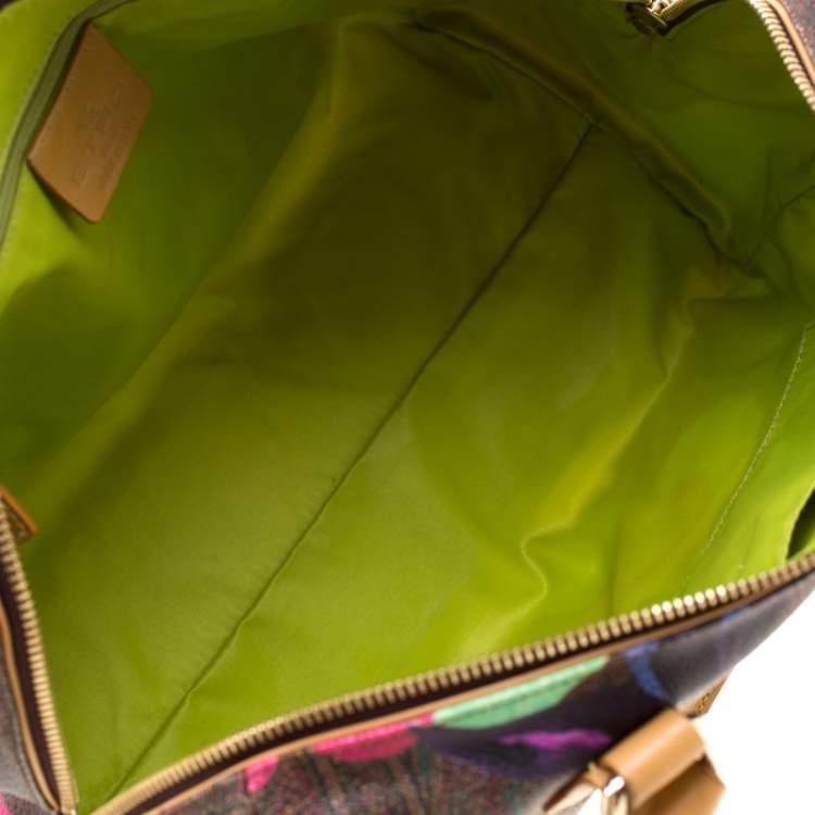 Pre Owned Etro Multicolor Paisley Printed Coated Canvas and Leather Satchel