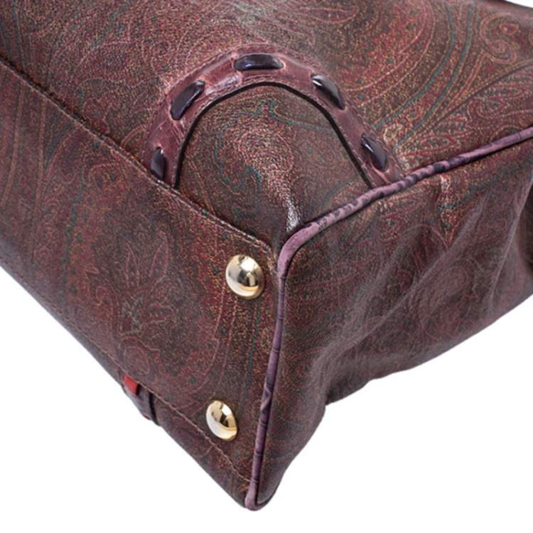 Pre Owned Etro Multicolor Paisley Printed Coated Canvas Tote