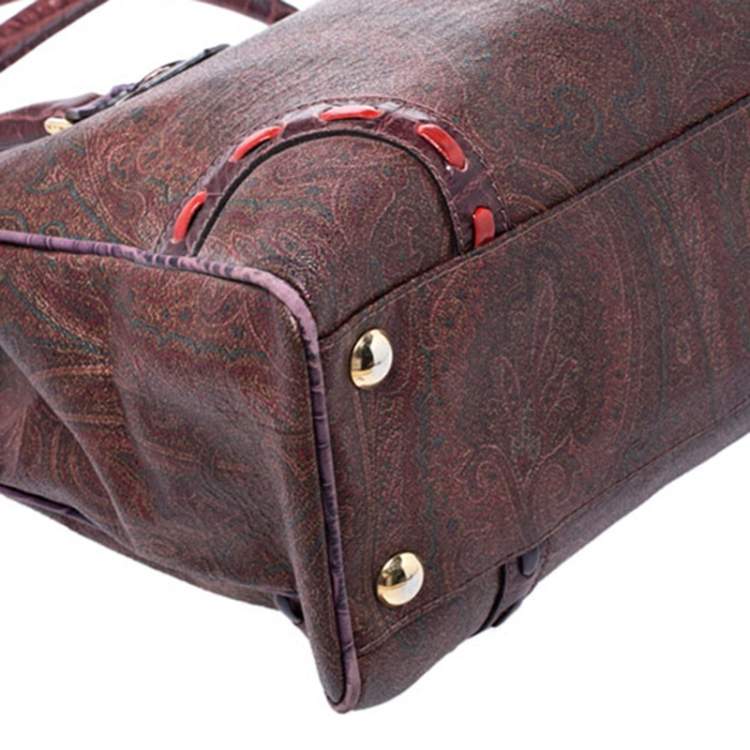 Pre Owned Etro Multicolor Paisley Printed Coated Canvas Tote