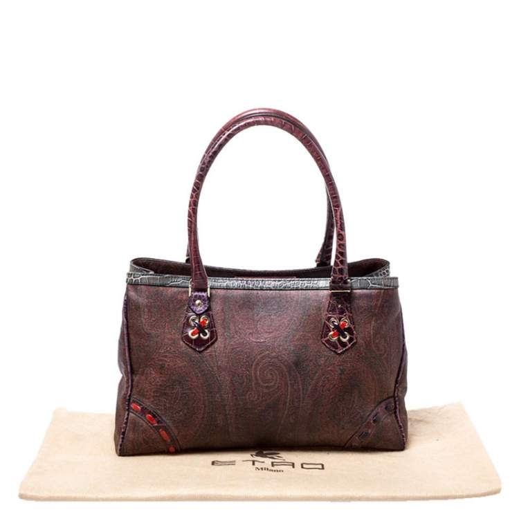 Pre Owned Etro Multicolor Paisley Printed Coated Canvas Tote