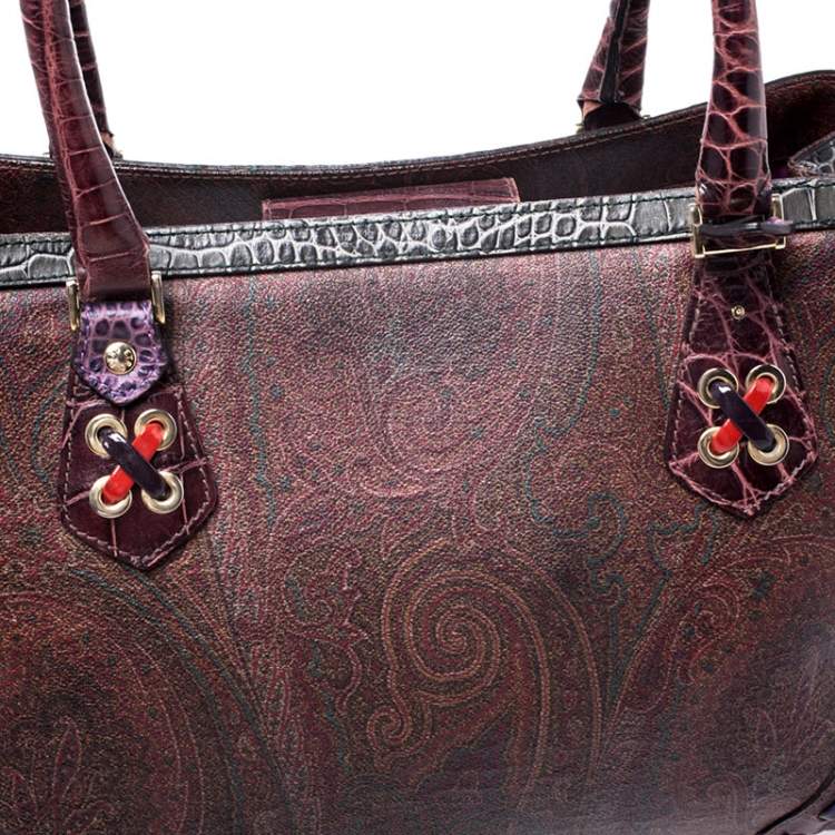 Pre Owned Etro Multicolor Paisley Printed Coated Canvas Tote