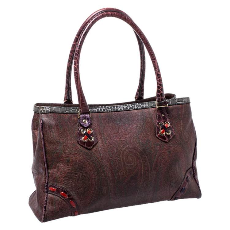 Pre Owned Etro Multicolor Paisley Printed Coated Canvas Tote