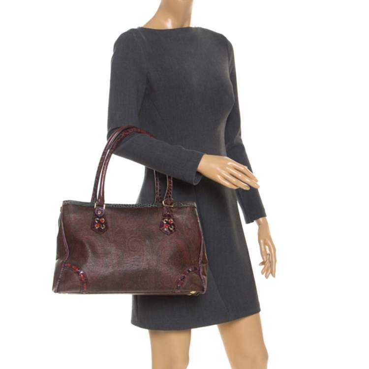 Pre Owned Etro Multicolor Paisley Printed Coated Canvas Tote