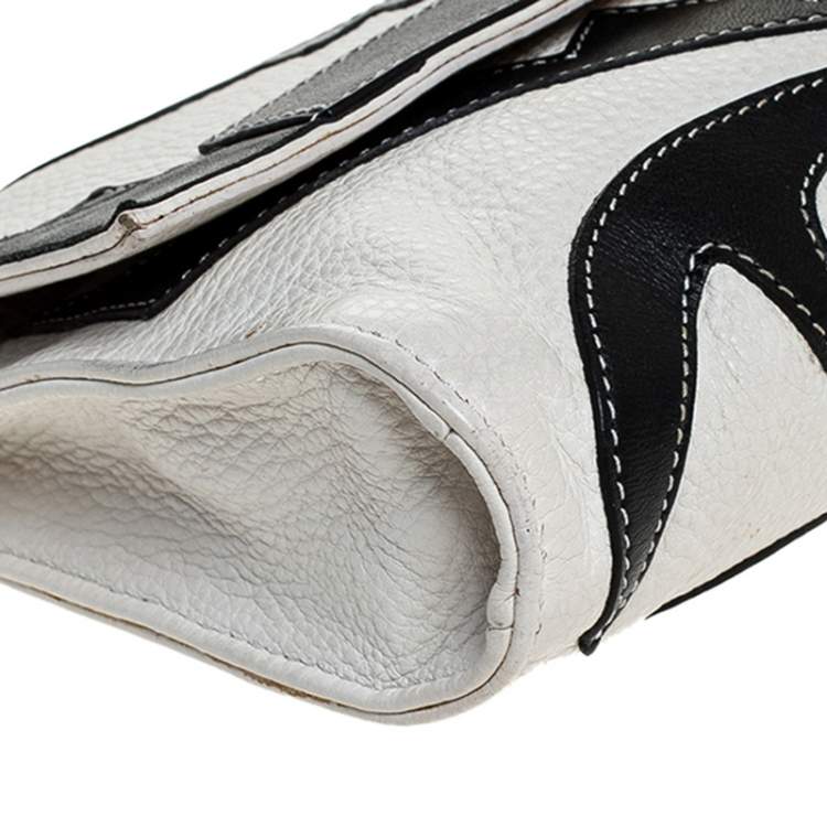 Pre Owned Etro Cream/Black Leather Shoulder Bag
