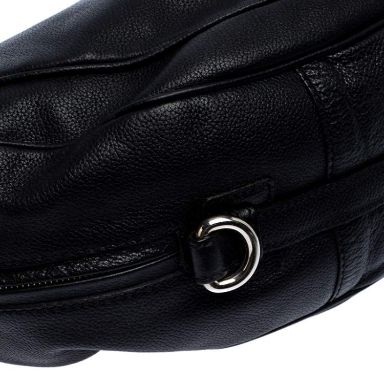 Pre Owned Etro Black Leather Half Moon Shoulder Bag