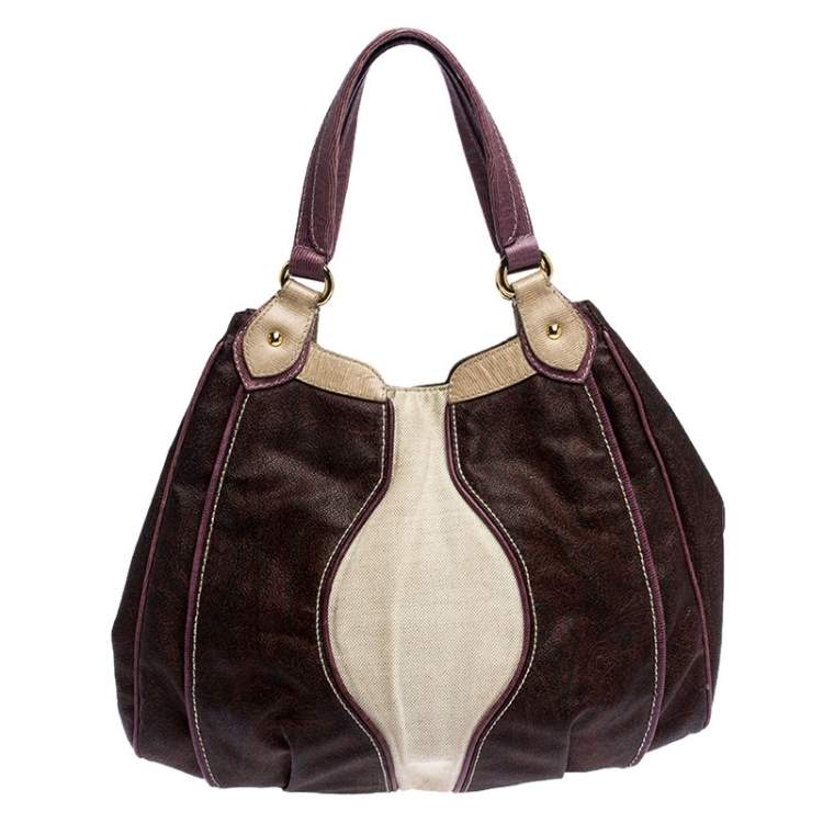 Pre Owned Etro Brown Paisley Printed Coated Canvas Hobo