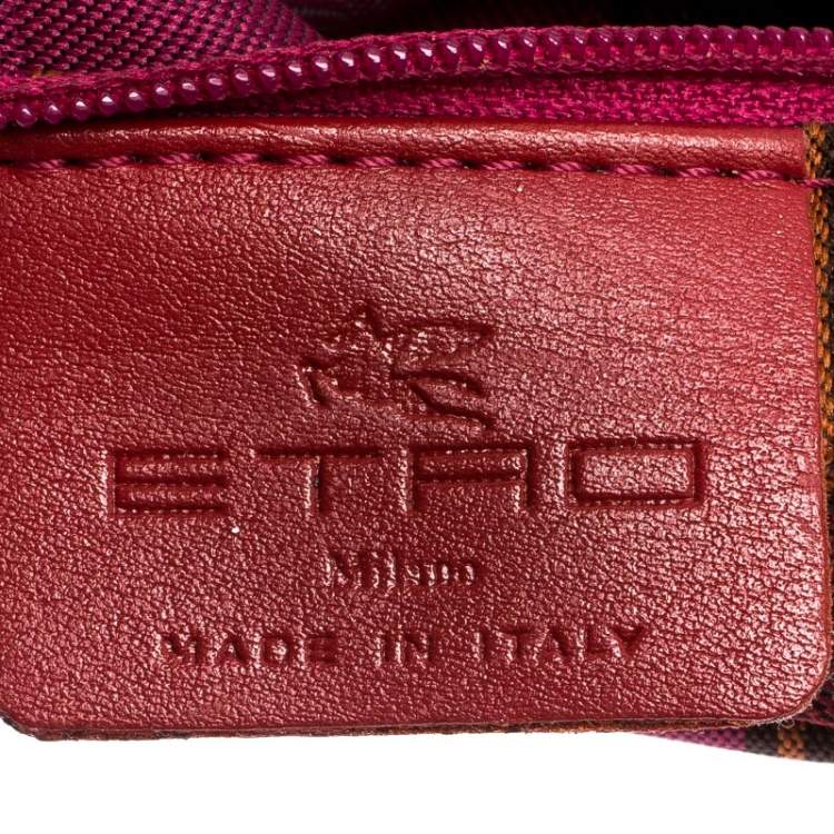 Pre Owned Etro Brown Paisley Printed Coated Canvas Hobo