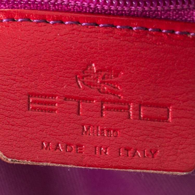 Pre Owned Etro Purple/Yellow Paisley Coated Canvas Crossbody Bag