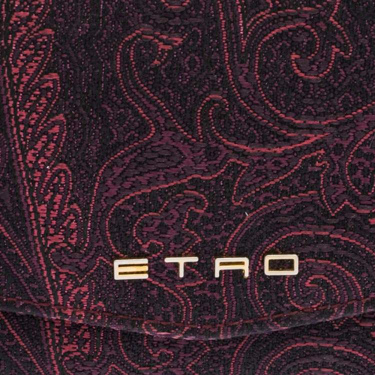 Pre Owned Etro Purple Paisley Nylon Continental Wallet