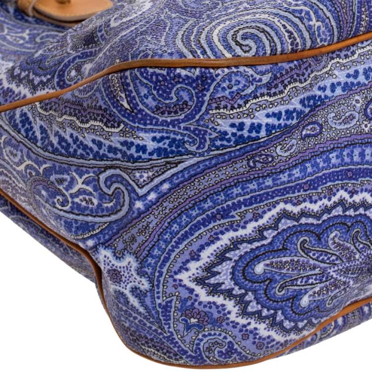 Pre Owned Etro Multicolor Paisley Print Coated Canvas and Leather Tote