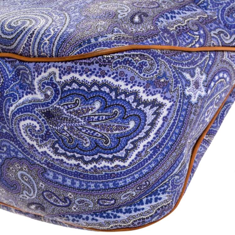 Pre Owned Etro Multicolor Paisley Print Coated Canvas and Leather Tote