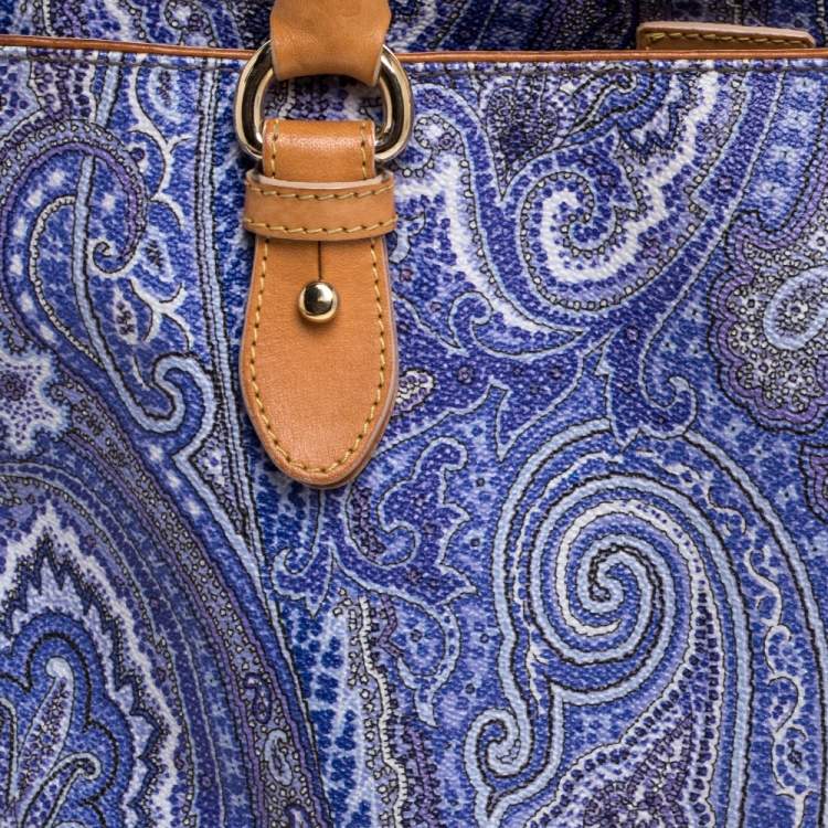Pre Owned Etro Multicolor Paisley Print Coated Canvas and Leather Tote