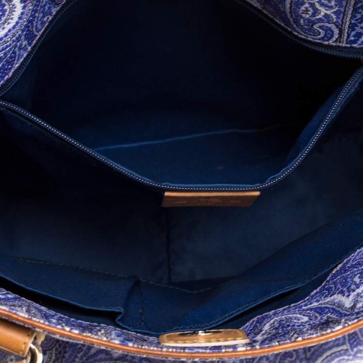 Pre Owned Etro Multicolor Paisley Print Coated Canvas and Leather Tote