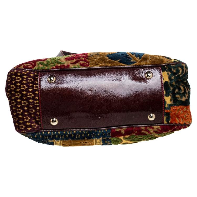 Pre Owned Etro Multicolor Floral Velvet Tote