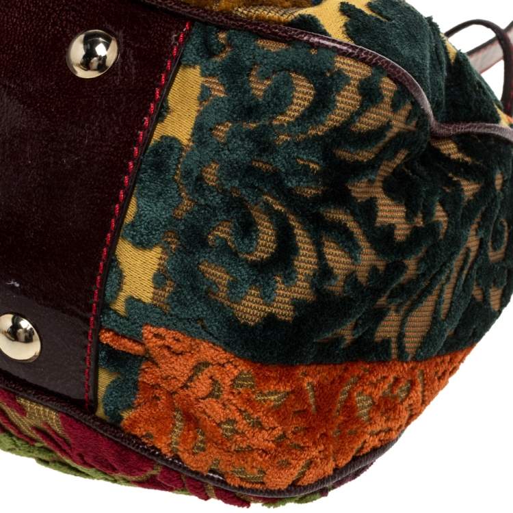 Pre Owned Etro Multicolor Floral Velvet Tote