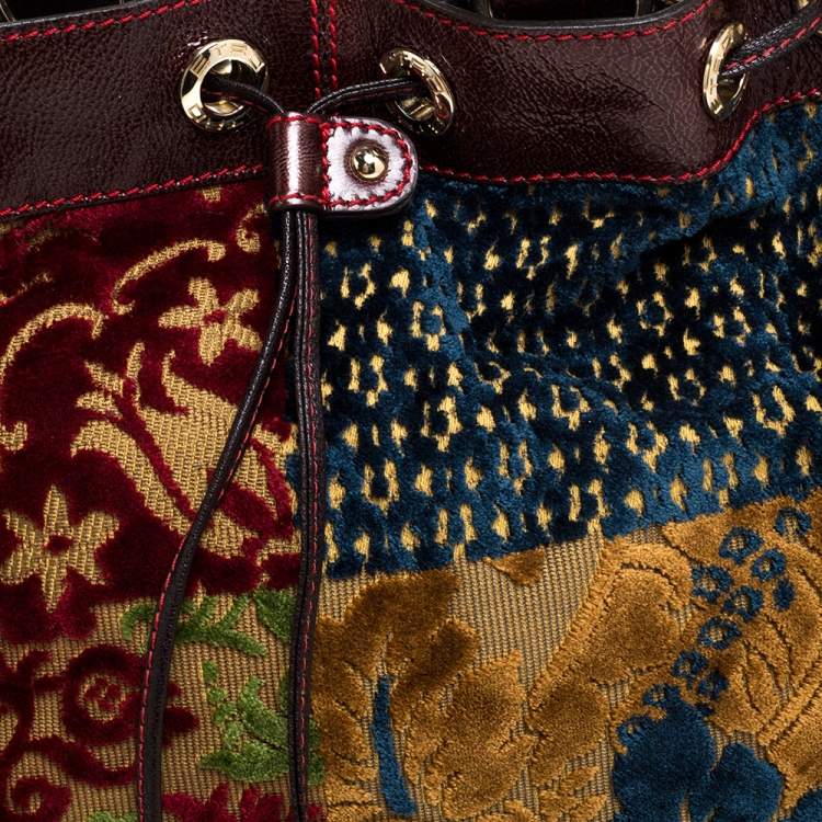 Pre Owned Etro Multicolor Floral Velvet Tote
