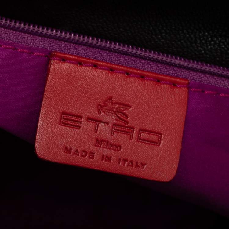 Pre Owned Etro Brown/Mustard Yellow Leather Satchel