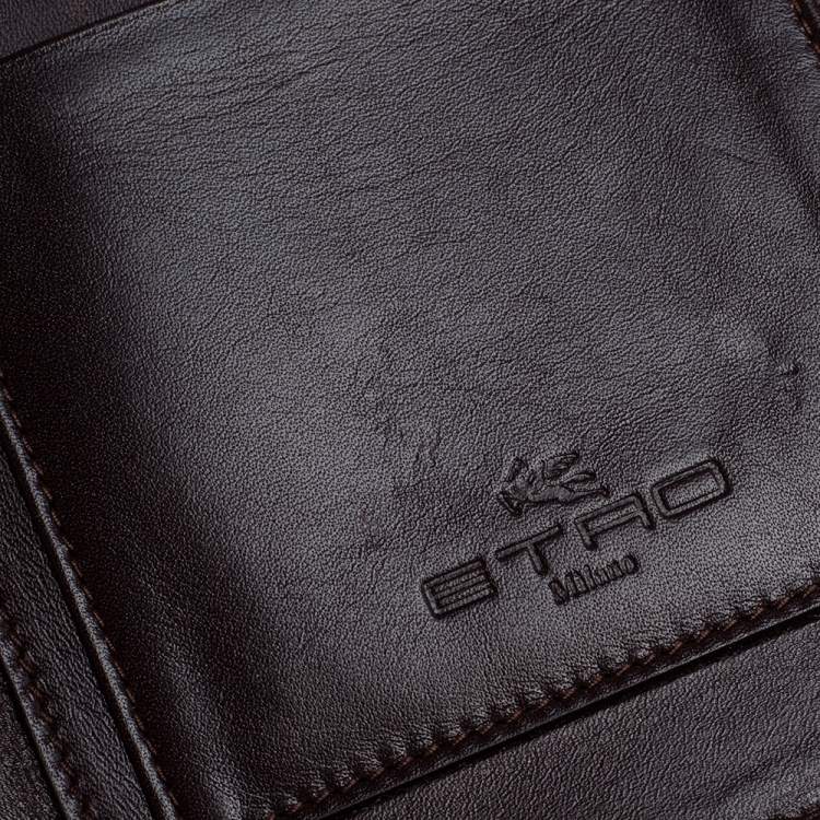 Pre Owned Etro Red Croc Embossed Leather Zip Around Organizer Wallet