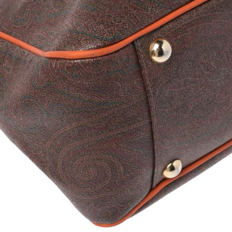 Pre Owned Etro Multicolor Paisley Canvas and Leather Tote
