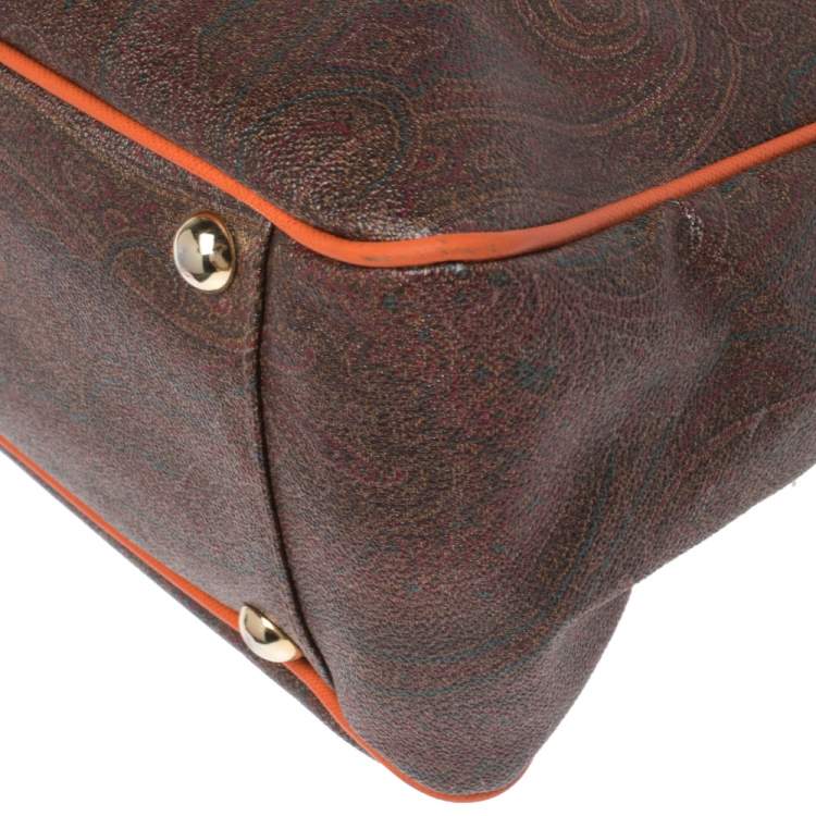 Pre Owned Etro Multicolor Paisley Canvas and Leather Tote