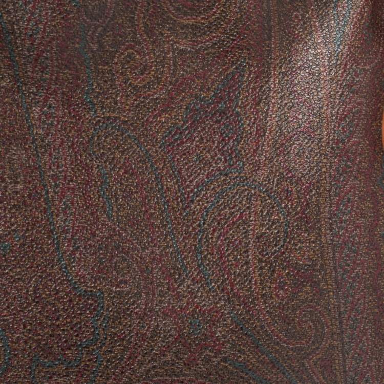 Pre Owned Etro Multicolor Paisley Canvas and Leather Tote