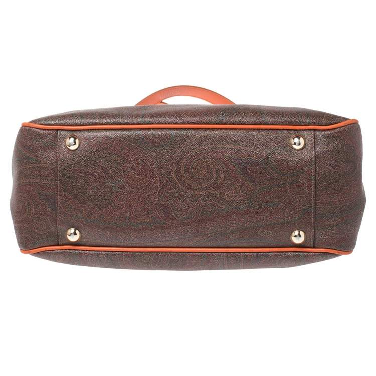 Pre Owned Etro Multicolor Paisley Canvas and Leather Tote