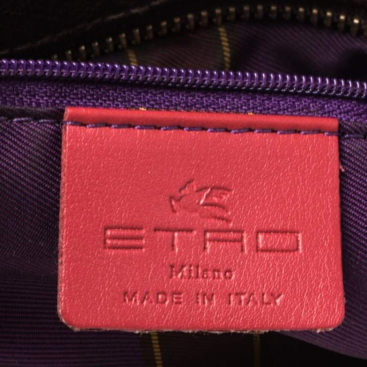 Pre Owned Etro Multicolor Paisley Canvas and Leather Tote