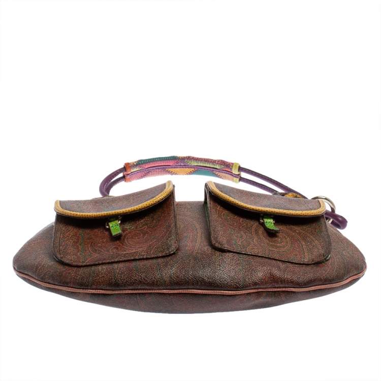 Pre Owned Etro Multicolor Paisley Print Coated Canvas Hobo