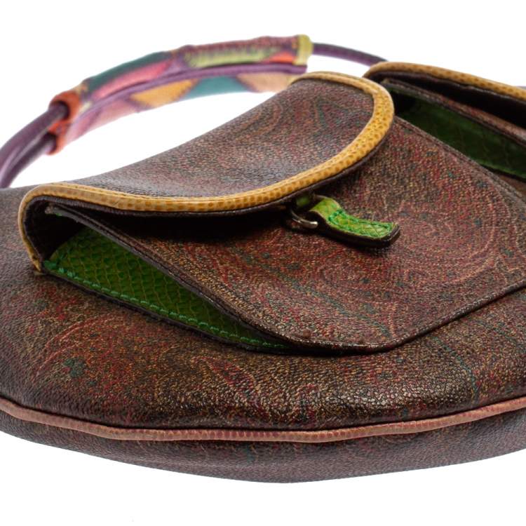Pre Owned Etro Multicolor Paisley Print Coated Canvas Hobo