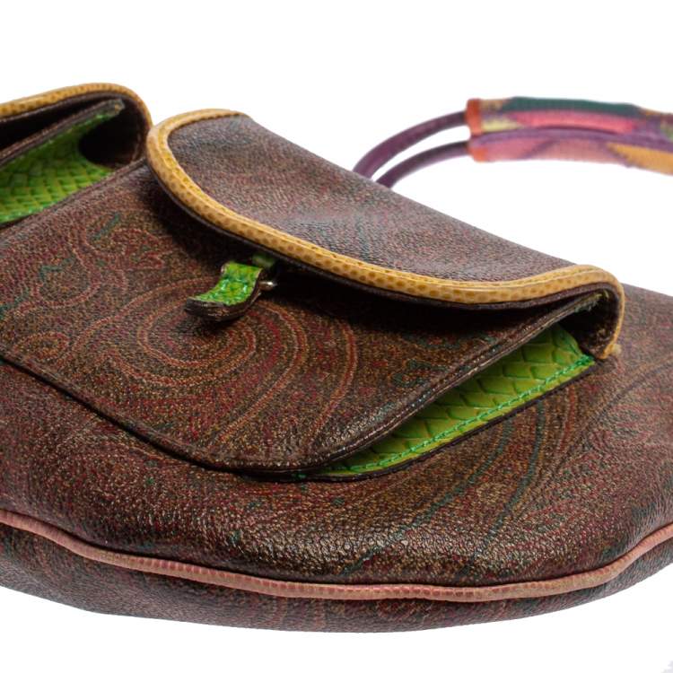 Pre Owned Etro Multicolor Paisley Print Coated Canvas Hobo