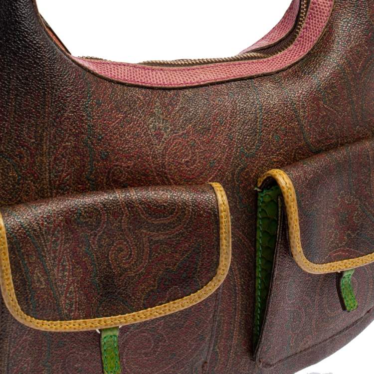 Pre Owned Etro Multicolor Paisley Print Coated Canvas Hobo